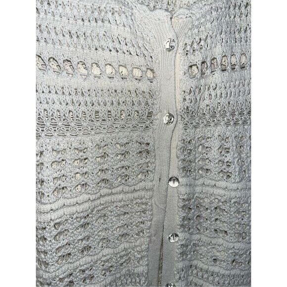 Knitted & Knotted Anthropologie Crochet Butterfly Short sleeve Cardigan M - Picture 2 of 5